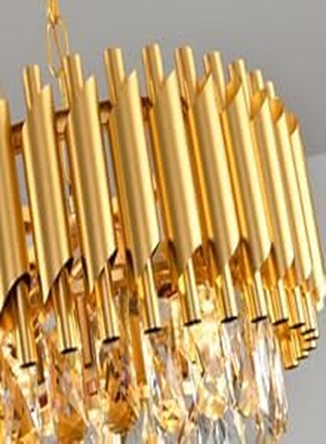 Virya Modern Crystal 500mm Chandelier Golden Chandelier Round Chandeliers Pendant Ceiling Light Fixture Flush Mount Chandelier for Dining Room Living Room Bedroom Foyer Hallway Entryway - Image 5